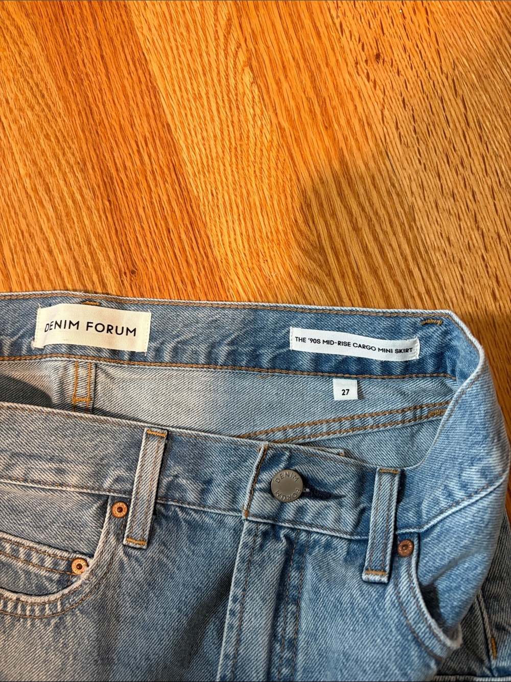 Aritzia Denim Cargo Mini Skirt in Washed Blue - Picture 2 of 3